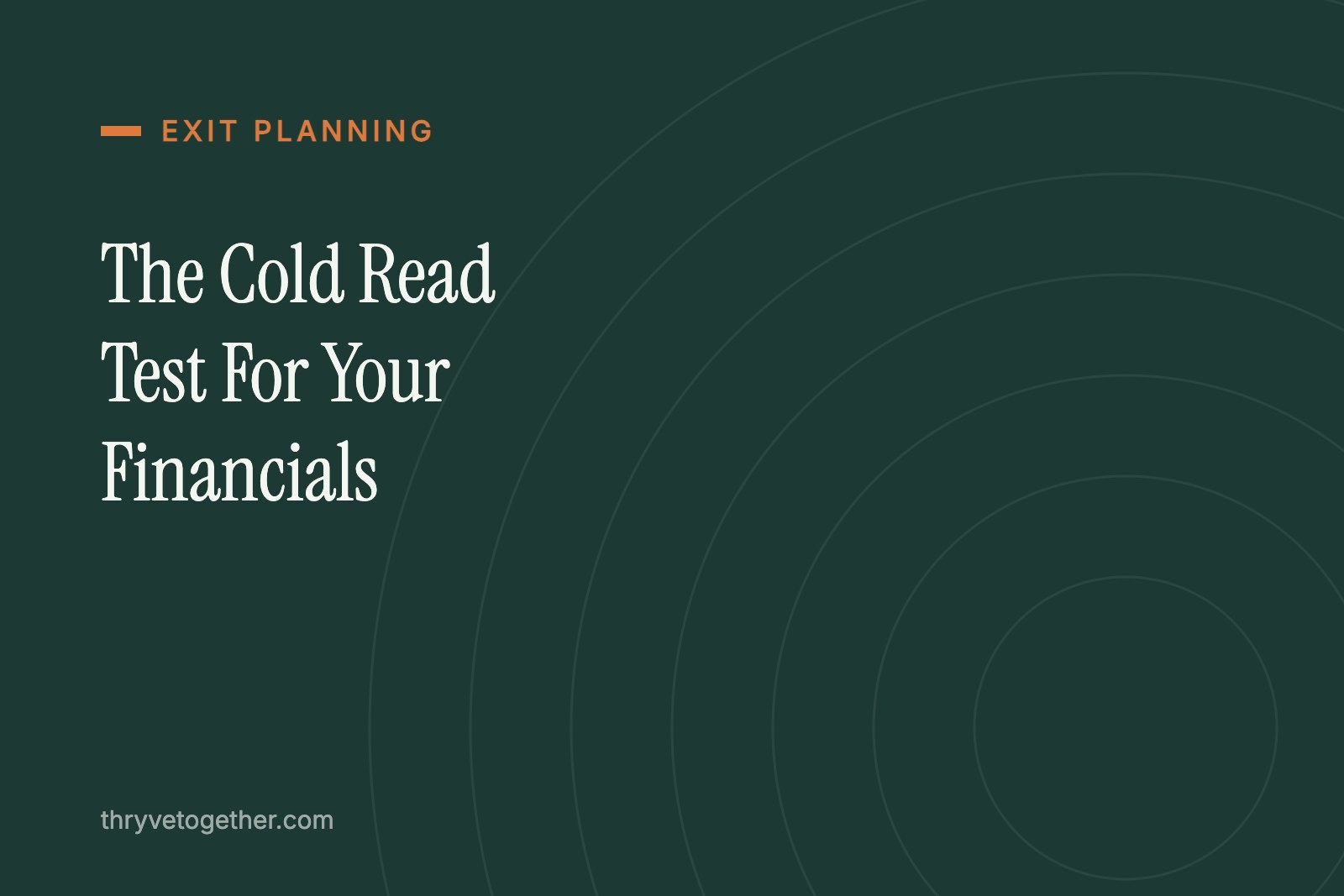 The cold read test: can a stranger reach your earnings number using only the file