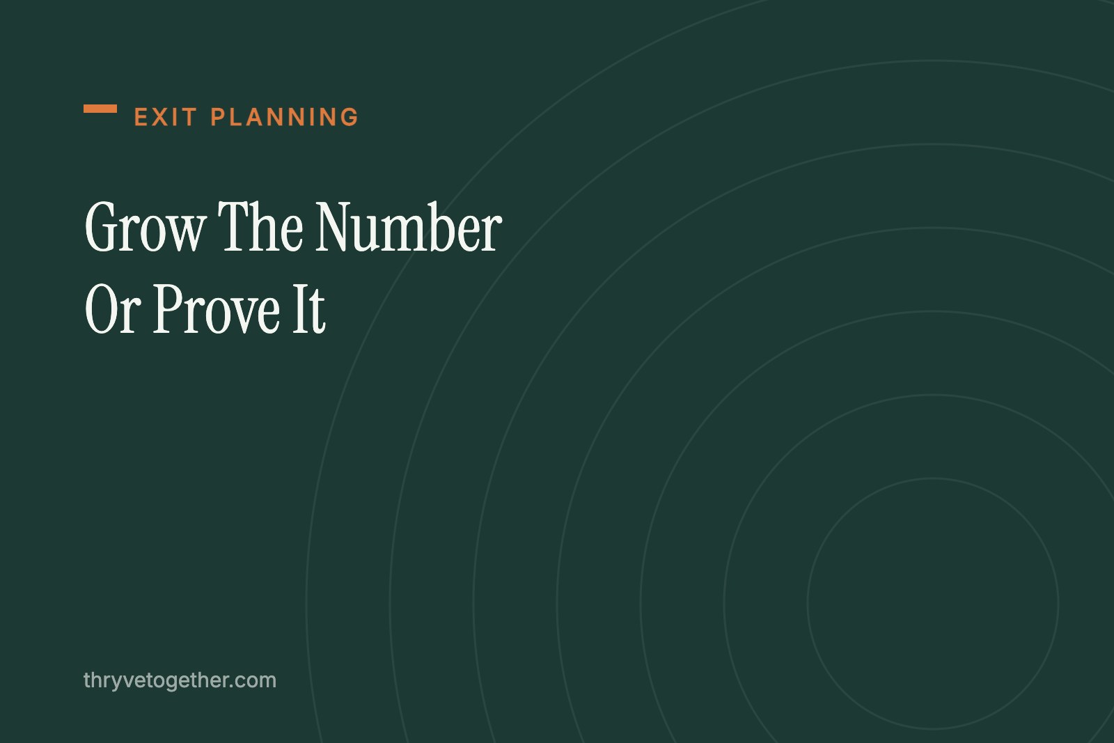 Grow the Number or Prove It: Two Years, Two Plans